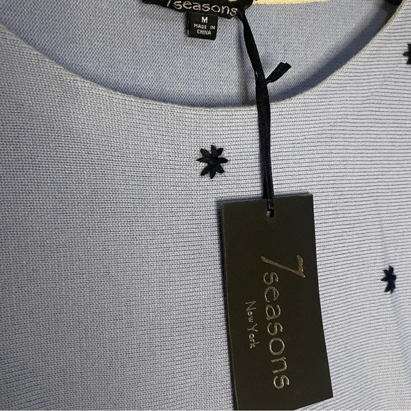 7 seasons Wool Blend Blue Sweater M NWT - Picture 3 of 7